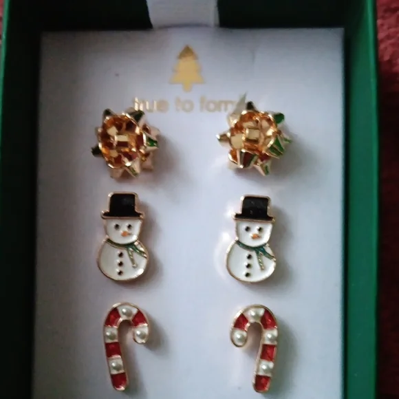 Festive Snowman and Candy Cane Earrings - Picture 4 of 4